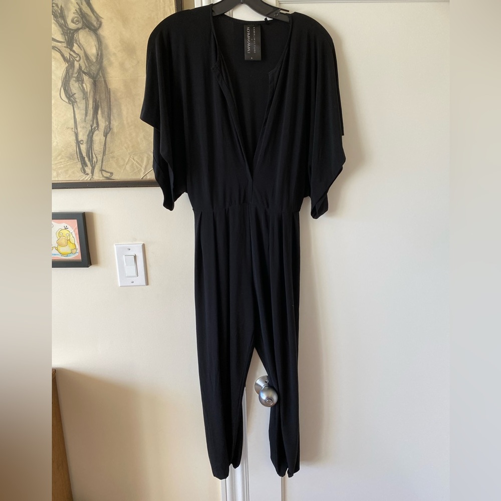 Norma Kamali black rectangle jog jumpsuit- size small